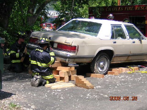 Firemen conducting test